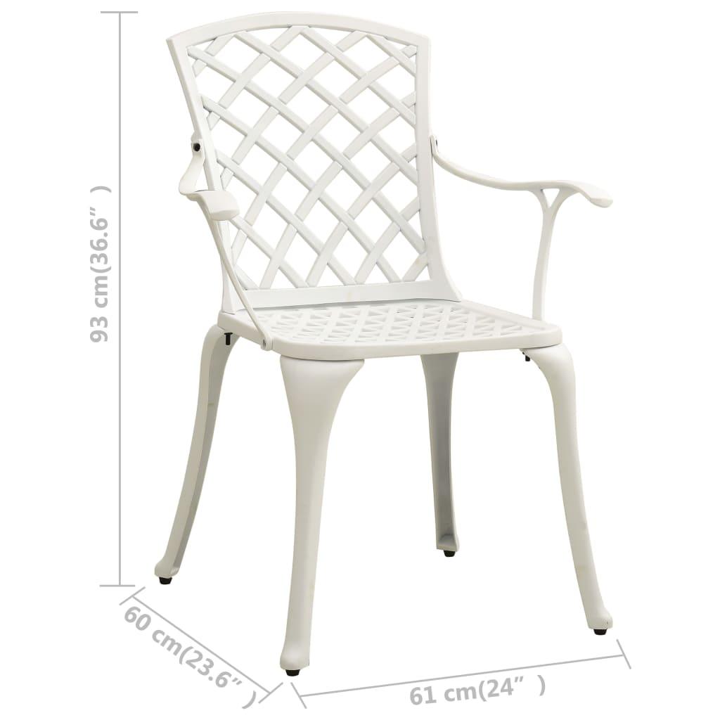 Patio Chairs 2 pcs Cast Aluminum White at Set Shop and Smile