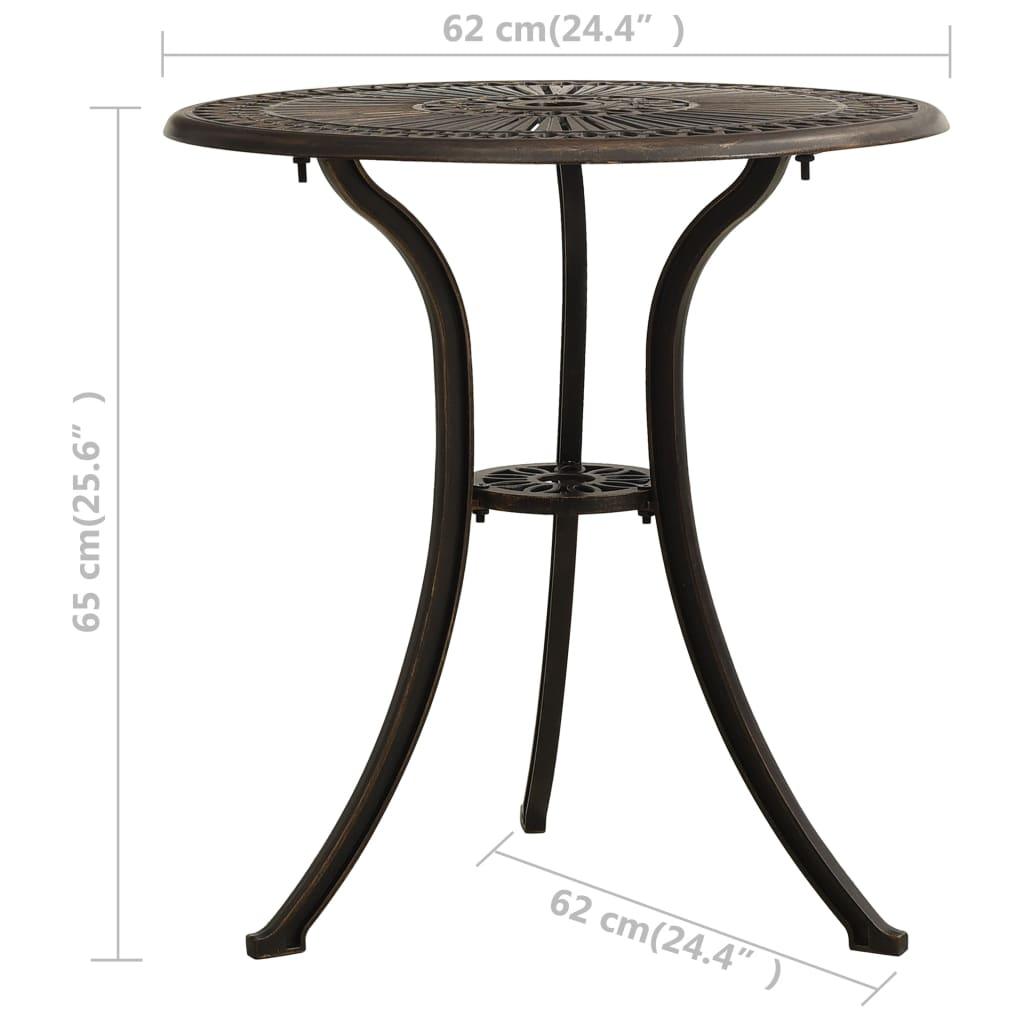 Patio Table Bronze 24.4"x24.4"x25.6" Cast Aluminum at Set Shop and Smile