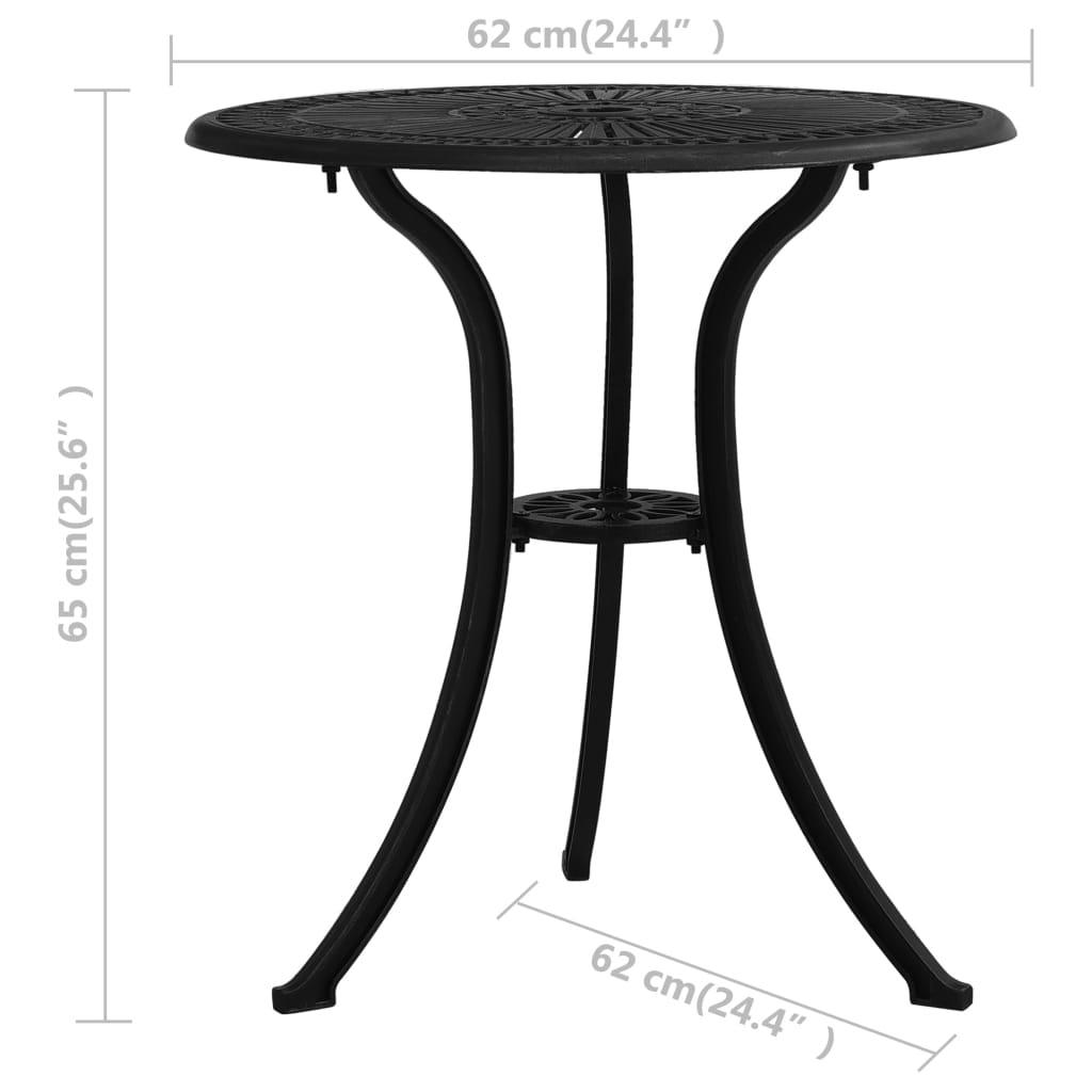 Patio Table Black 24.4"x24.4"x25.6" Cast Aluminum at Set Shop and Smile