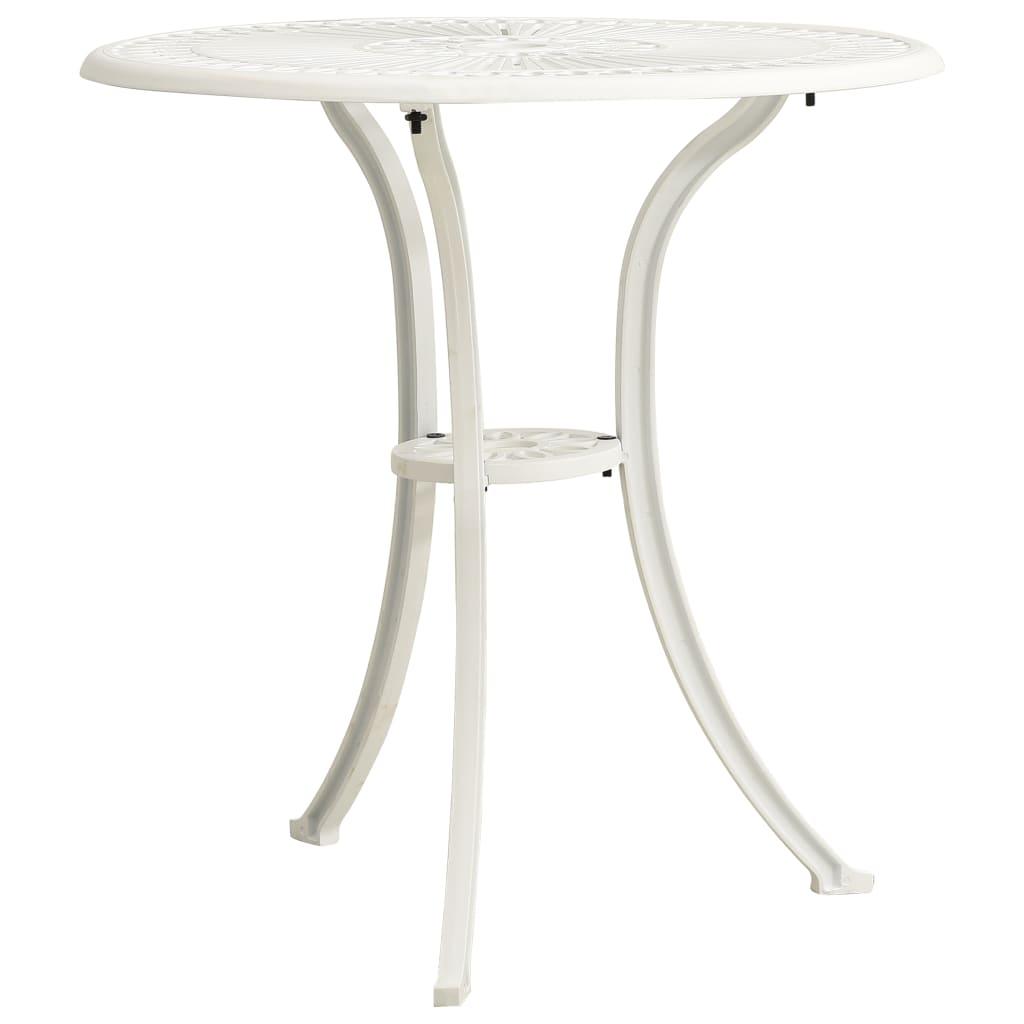 Patio Table White 24.4"x24.4"x25.6" Cast Aluminum at Set Shop and Smile