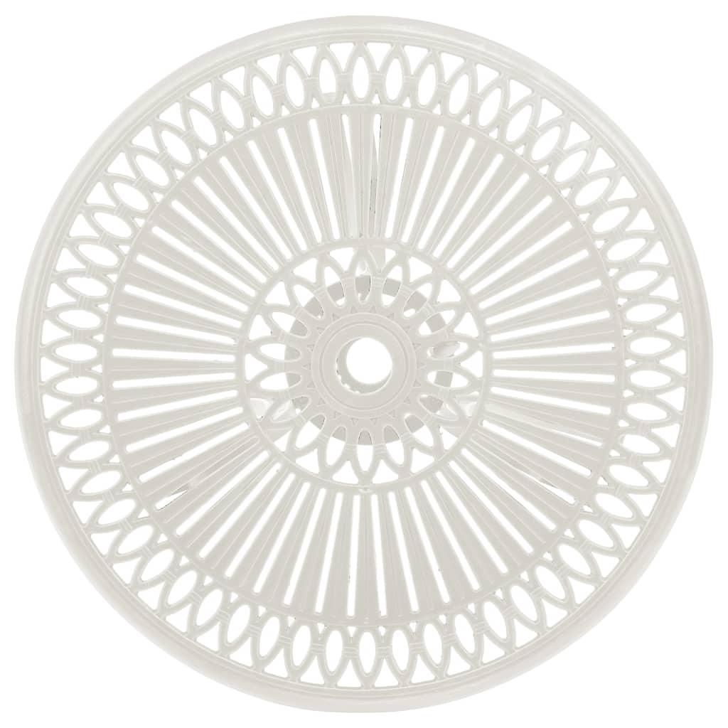 Patio Table White 24.4"x24.4"x25.6" Cast Aluminum at Set Shop and Smile