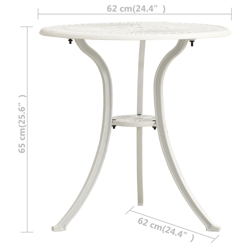 Patio Table White 24.4"x24.4"x25.6" Cast Aluminum at Set Shop and Smile