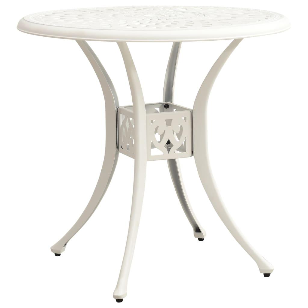 Patio Table White 30.7"x30.7"x28.3" Cast Aluminum at Set Shop and Smile
