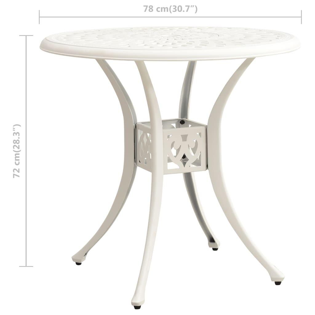 Patio Table White 30.7"x30.7"x28.3" Cast Aluminum at Set Shop and Smile