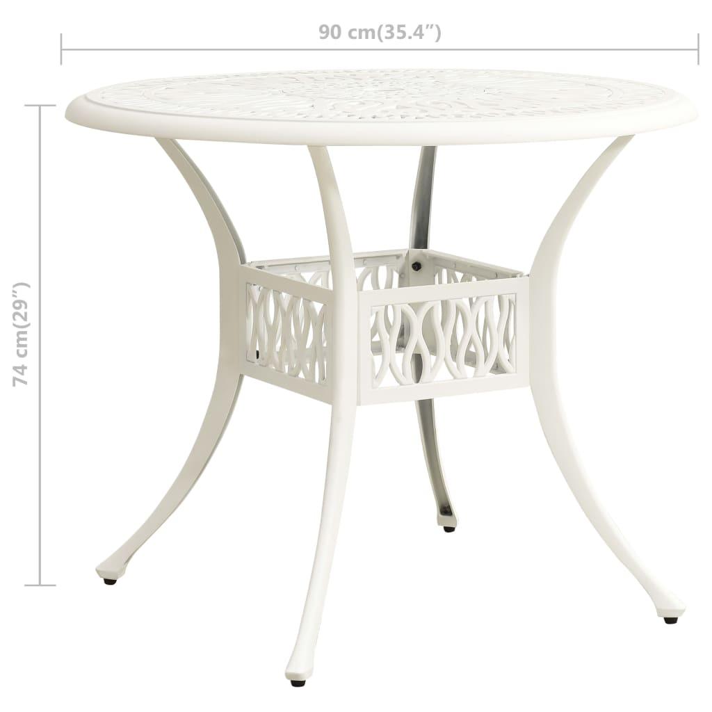 Patio Table White 35.4"x35.4"x29.1" Cast Aluminum at Set Shop and Smile