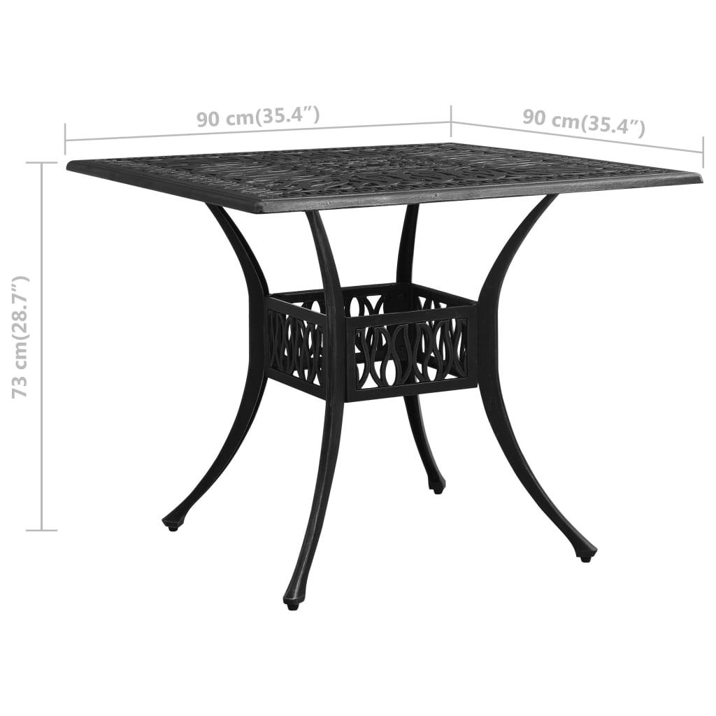 Patio Table Black 35.4"x35.4"x28.7" Cast Aluminum at Set Shop and Smile