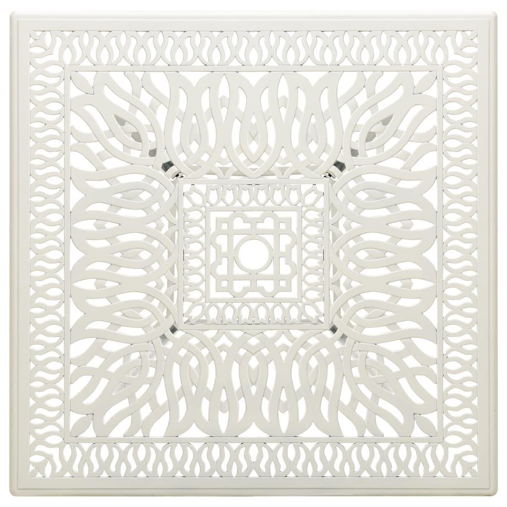 Patio Table White 35.4"x35.4"x28.7" Cast Aluminum at Set Shop and Smile