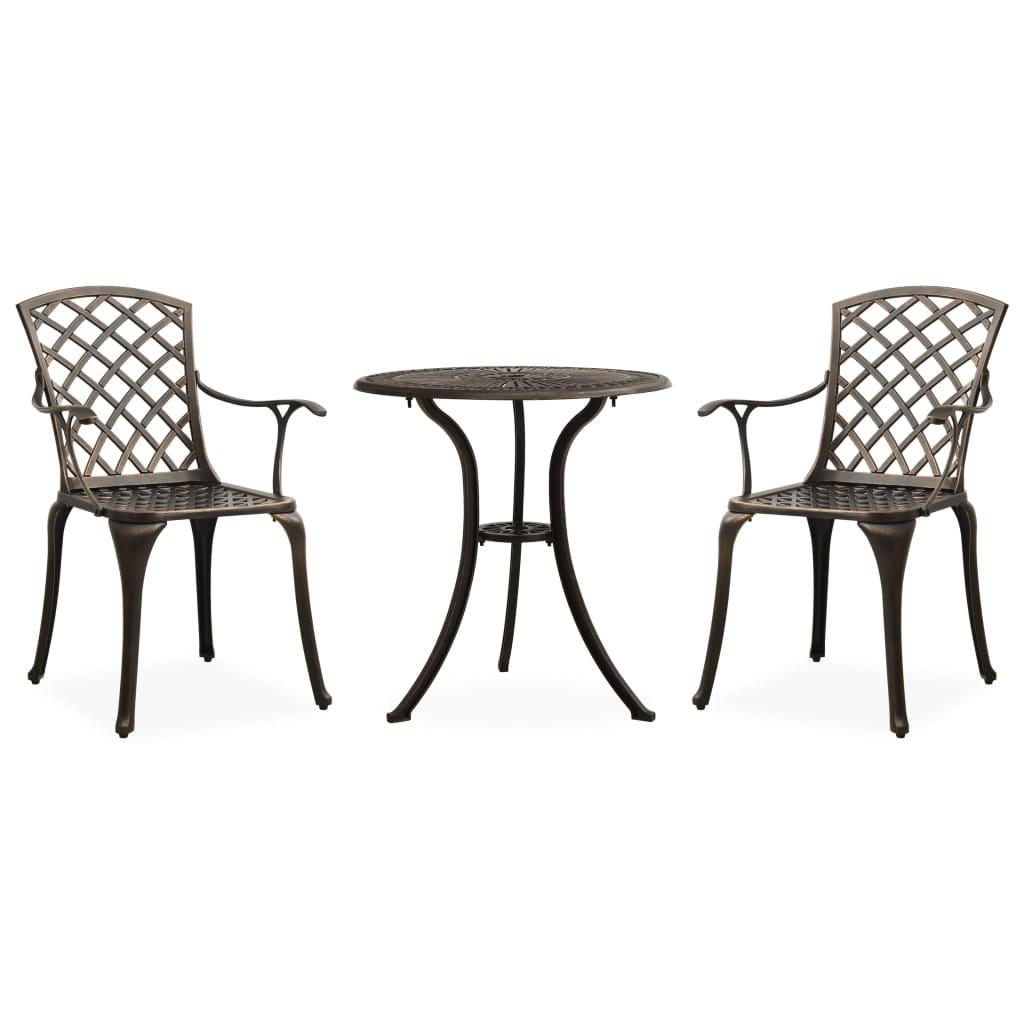 3 Piece Bistro Set Cast Aluminum Bronze at Set Shop and Smile