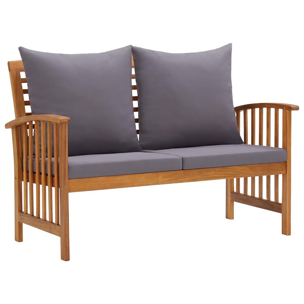 5 Piece Patio Lounge Set with Cushions Solid Acacia Wood at Set Shop and Smile