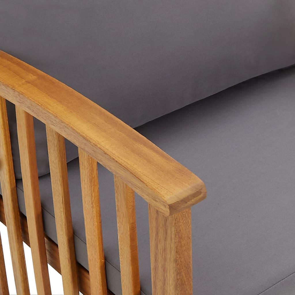 5 Piece Patio Lounge Set with Cushions Solid Acacia Wood at Set Shop and Smile