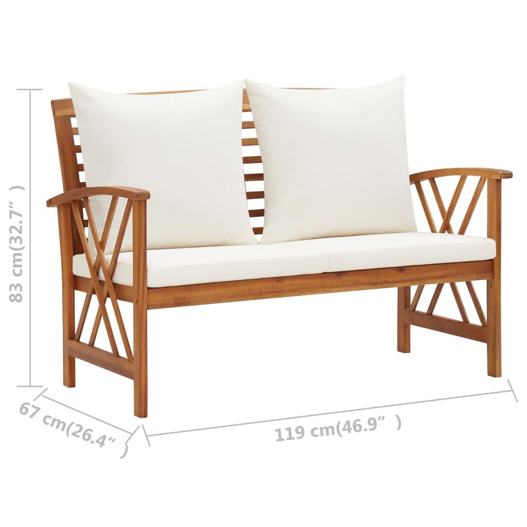 4 Piece Patio Lounge Set with Cushions Solid Acacia Wood at Set Shop and Smile