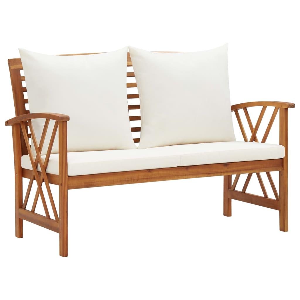 4 Piece Patio Lounge Set with Cushions Solid Acacia Wood at Set Shop and Smile