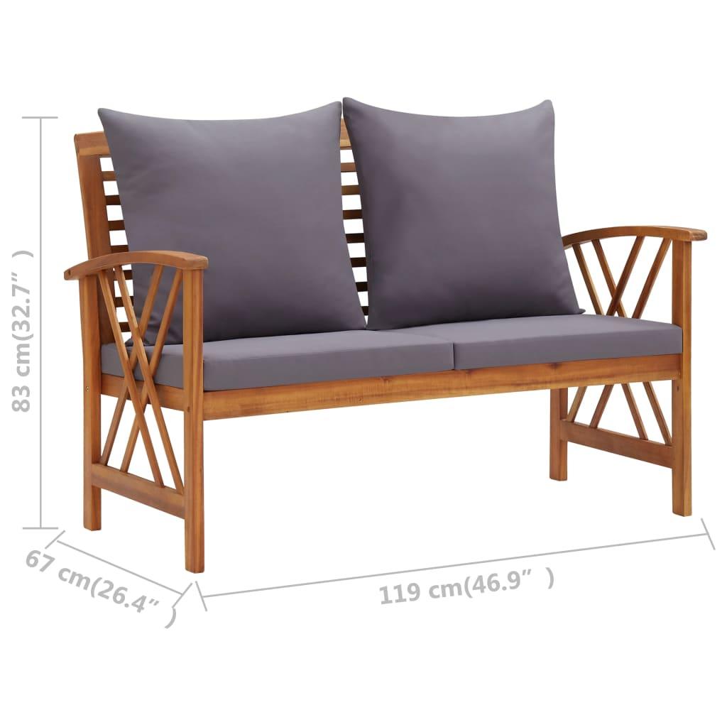 4 Piece Patio Lounge Set with Cushions Solid Acacia Wood at Set Shop and Smile