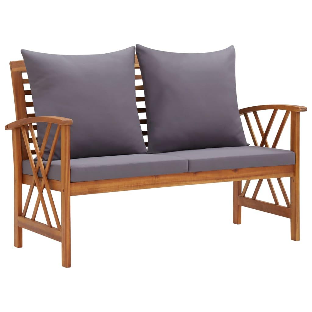 5 Piece Patio Lounge Set with Cushions Solid Acacia Wood at Set Shop and Smile