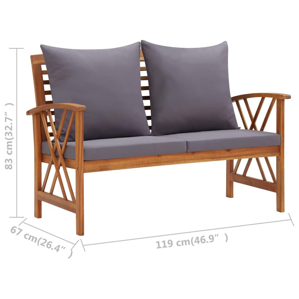 5 Piece Patio Lounge Set with Cushions Solid Acacia Wood at Set Shop and Smile