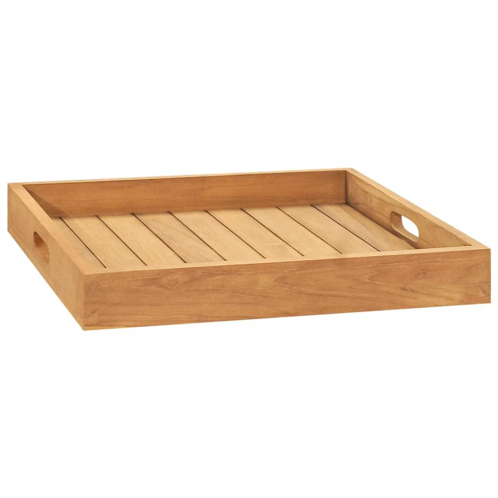 Serving Tray 19.7"x19.7" Solid Wood Teak at Set Shop and Smile