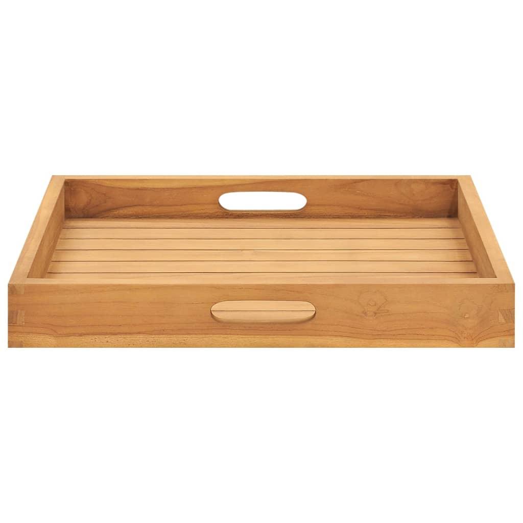 Serving Tray 19.7"x19.7" Solid Wood Teak at Set Shop and Smile