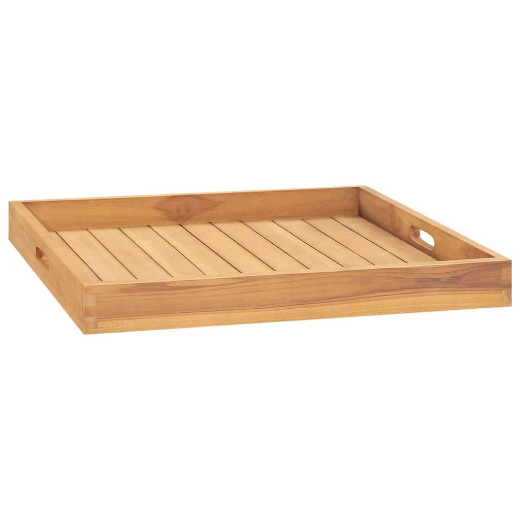 Serving Tray 23.6"x23.6" Solid Wood Teak at Set Shop and Smile