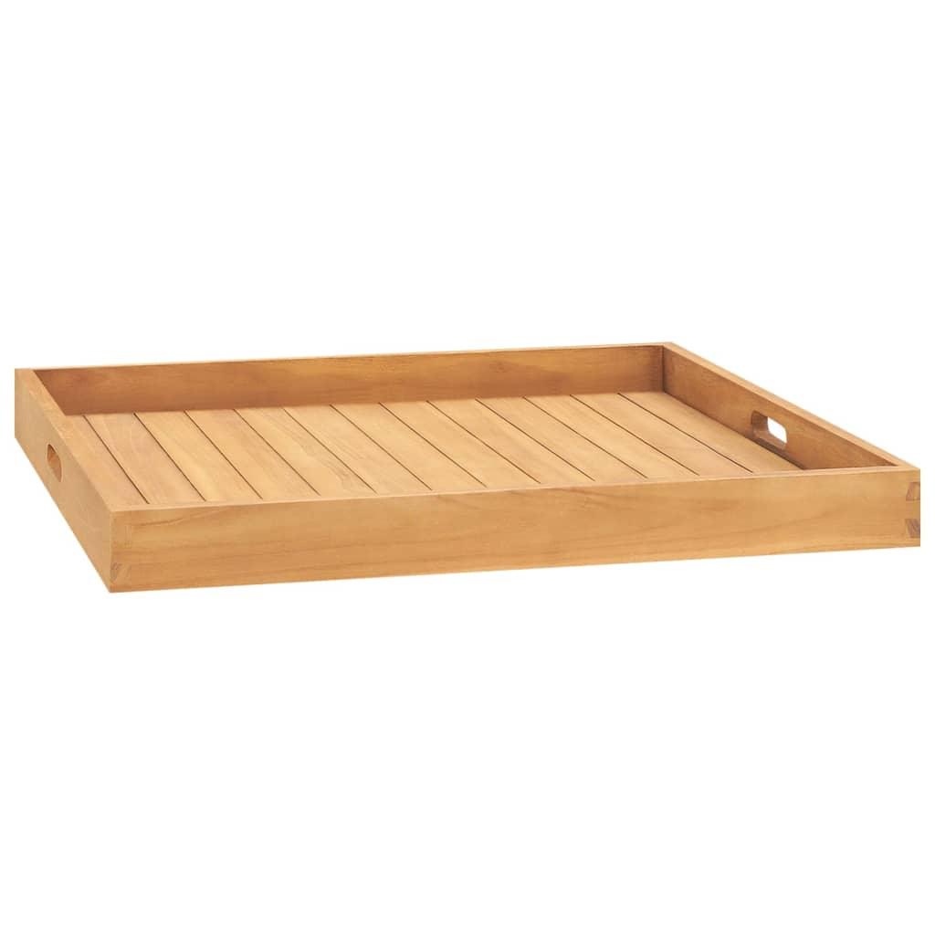 Serving Tray 27.6"x27.6" Solid Wood Teak at Set Shop and Smile