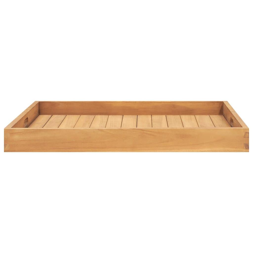 Serving Tray 27.6"x27.6" Solid Wood Teak at Set Shop and Smile
