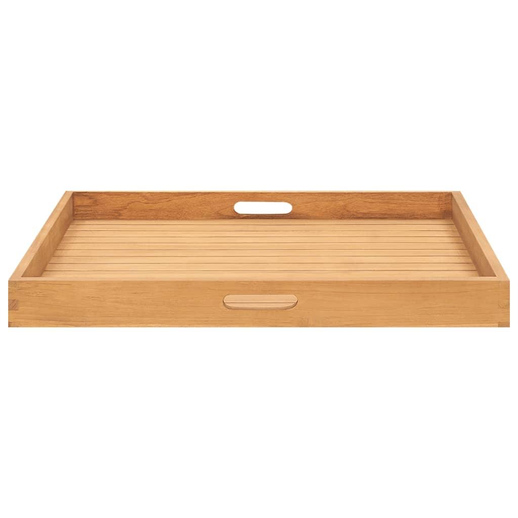 Serving Tray 27.6"x27.6" Solid Wood Teak at Set Shop and Smile
