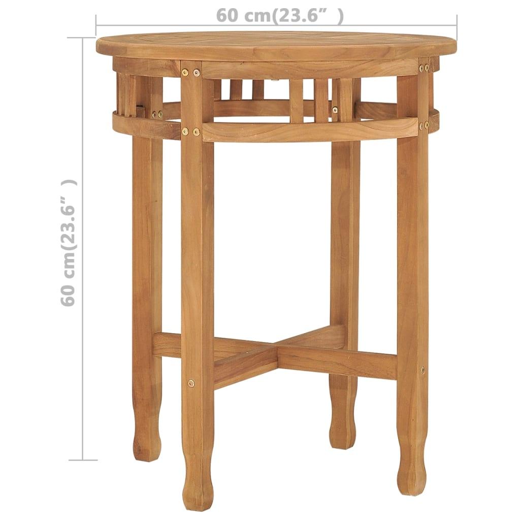 Bistro Table Ø23.6"x23.6" Solid Teak Wood at Set Shop and Smile