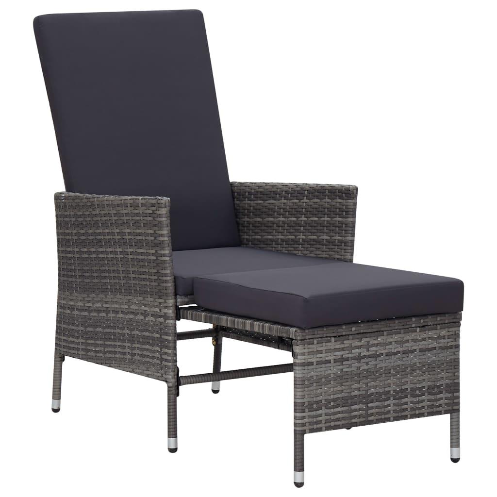 3 Piece Patio Lounge Set with Cushions Poly Rattan Gray at Set Shop and Smile