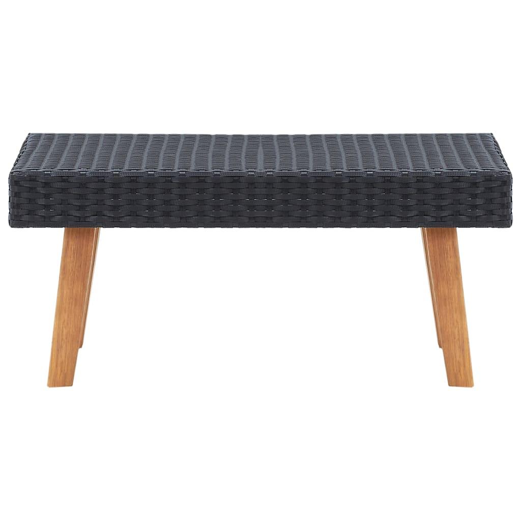 5 Piece Patio Lounge Set with Cushions Poly Rattan Black at Set Shop and Smile