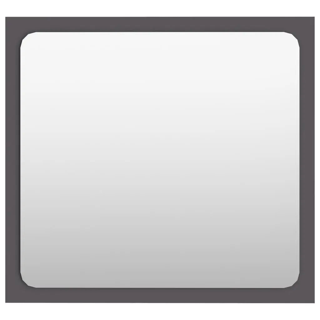 Bathroom Mirror Gray 15.7"x0.6"x14.6" Engineered Wood at Set Shop and Smile