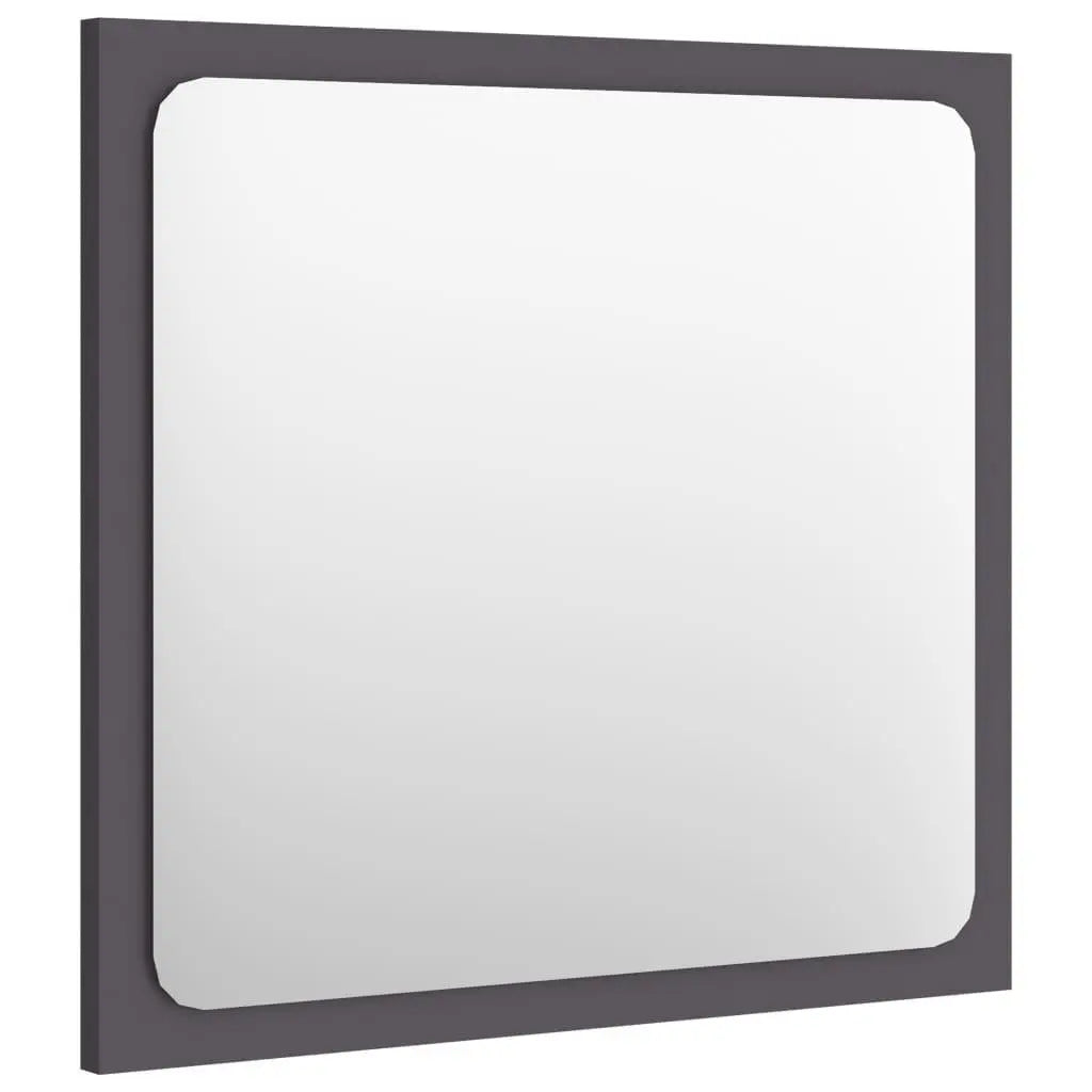 Bathroom Mirror Gray 15.7"x0.6"x14.6" Engineered Wood at Set Shop and Smile
