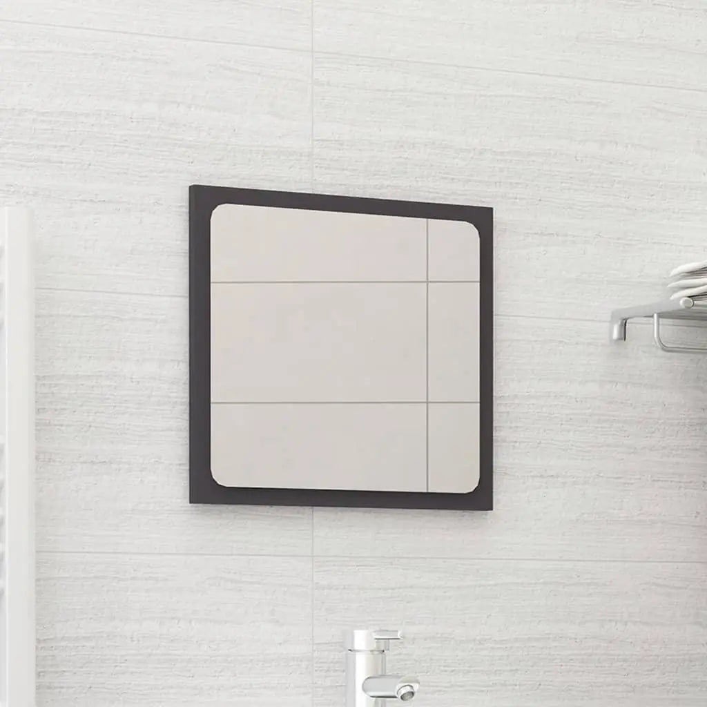 Bathroom Mirror Gray 15.7"x0.6"x14.6" Engineered Wood at Set Shop and Smile