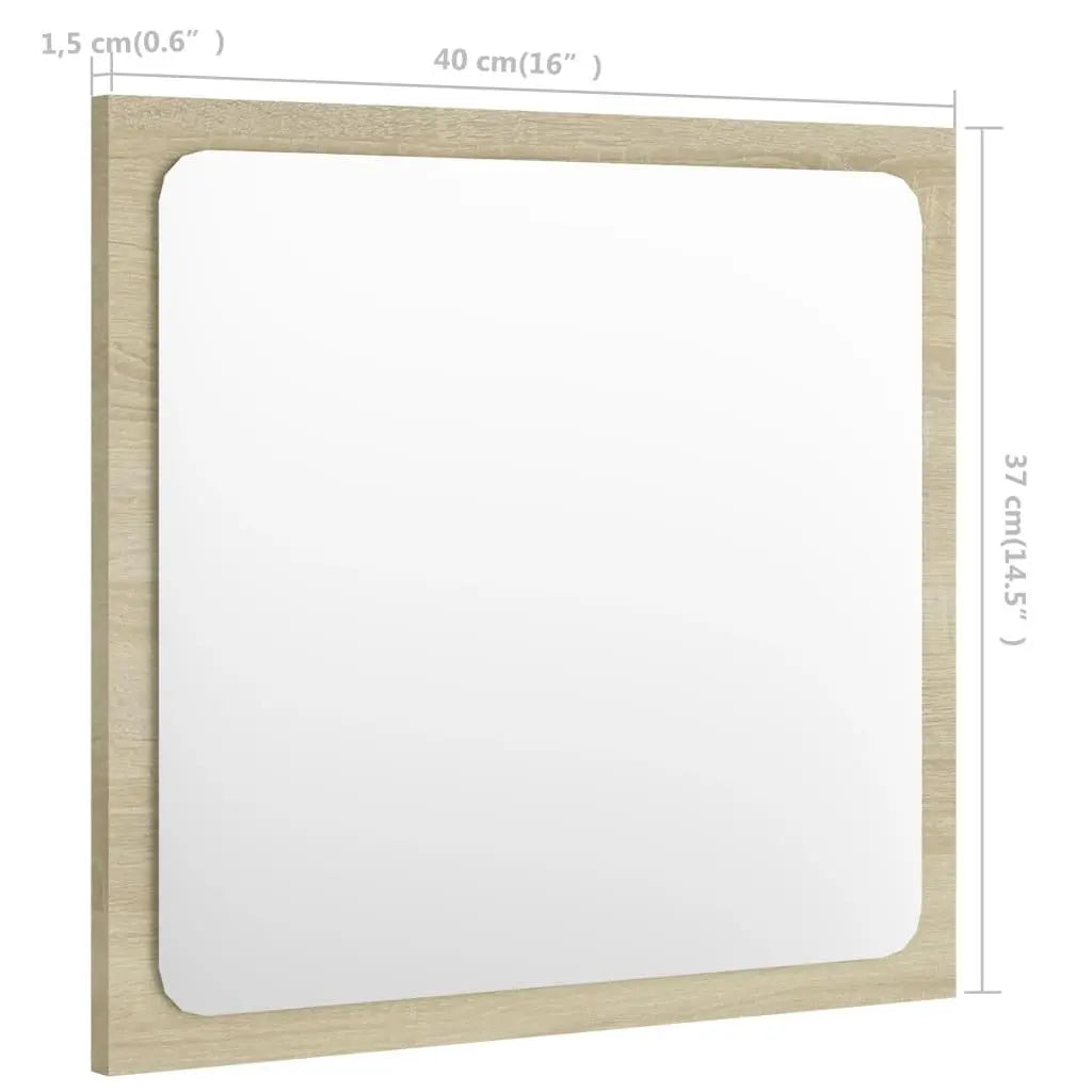 Bathroom Mirror Sonoma Oak 15.7"x0.6"x14.6" Engineered Wood at Set Shop and Smile