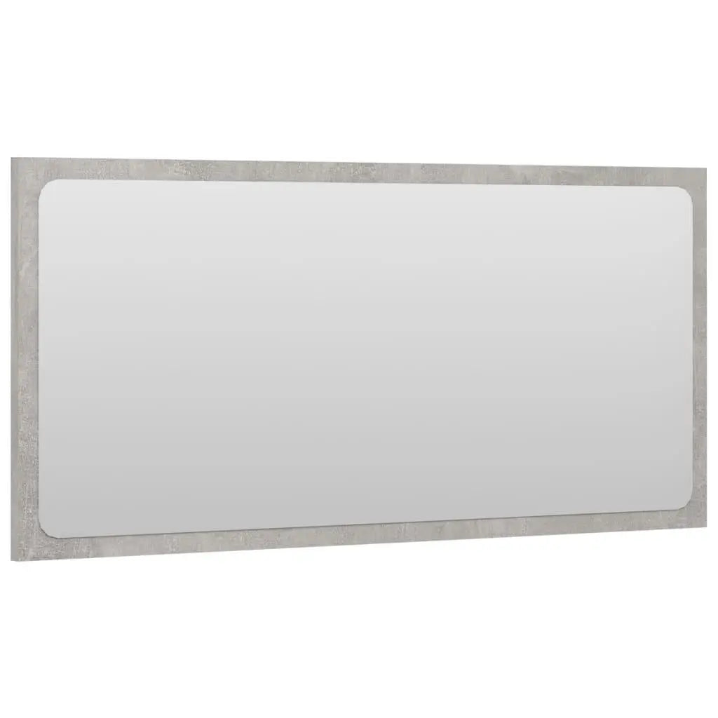 Bathroom Mirror Concrete Gray 31.5"x0.6"x14.6" Engineered Wood at Set Shop and Smile