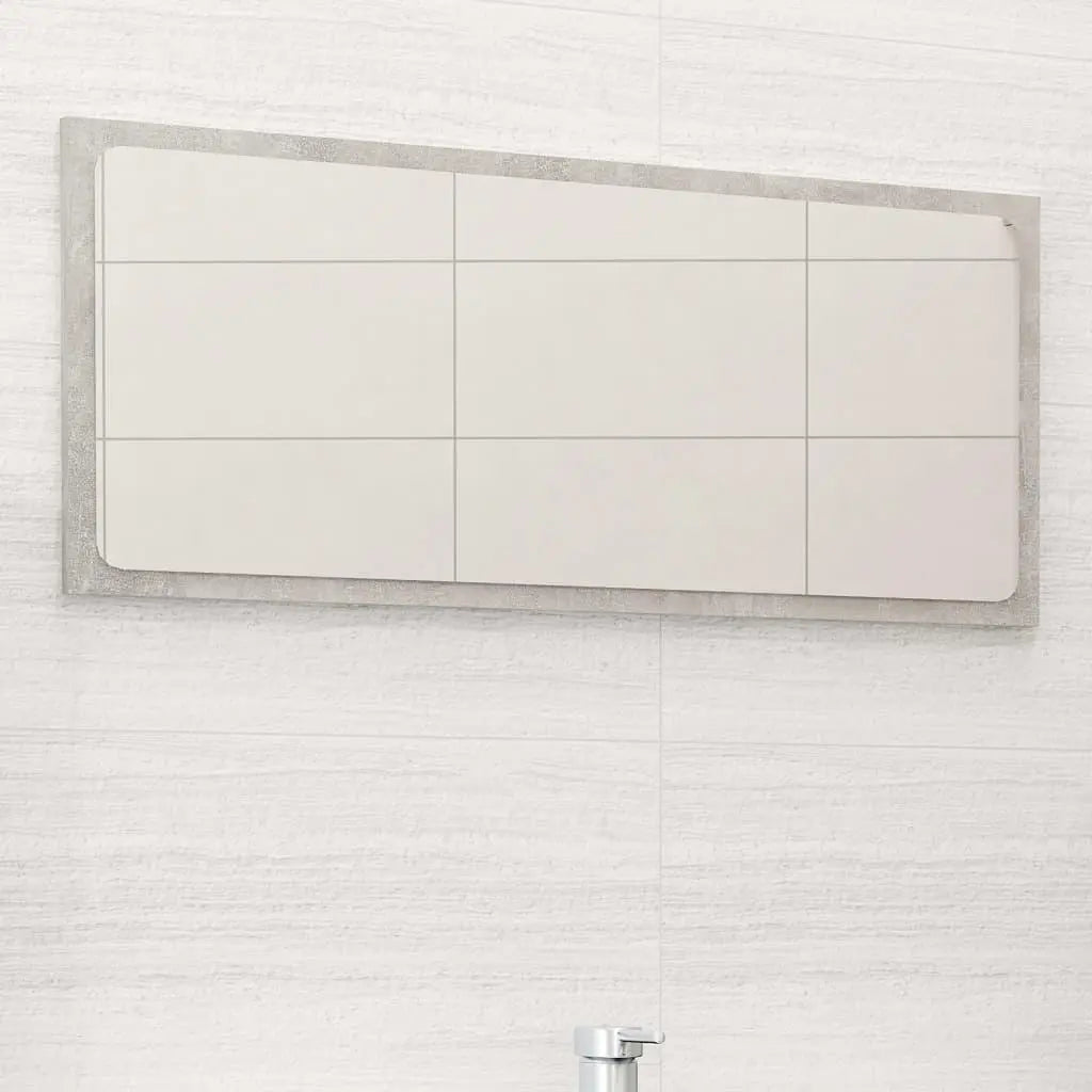 Bathroom Mirror Concrete Gray 31.5"x0.6"x14.6" Engineered Wood at Set Shop and Smile