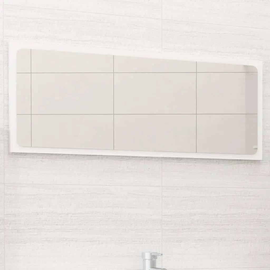 Bathroom Mirror White 35.4"x0.6"x14.6" Engineered Wood at Set Shop and Smile