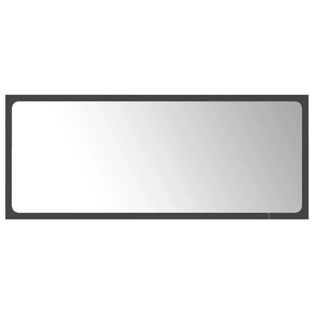 Bathroom Mirror Gray 35.4"x0.6"x14.6" Engineered Wood at Set Shop and Smile