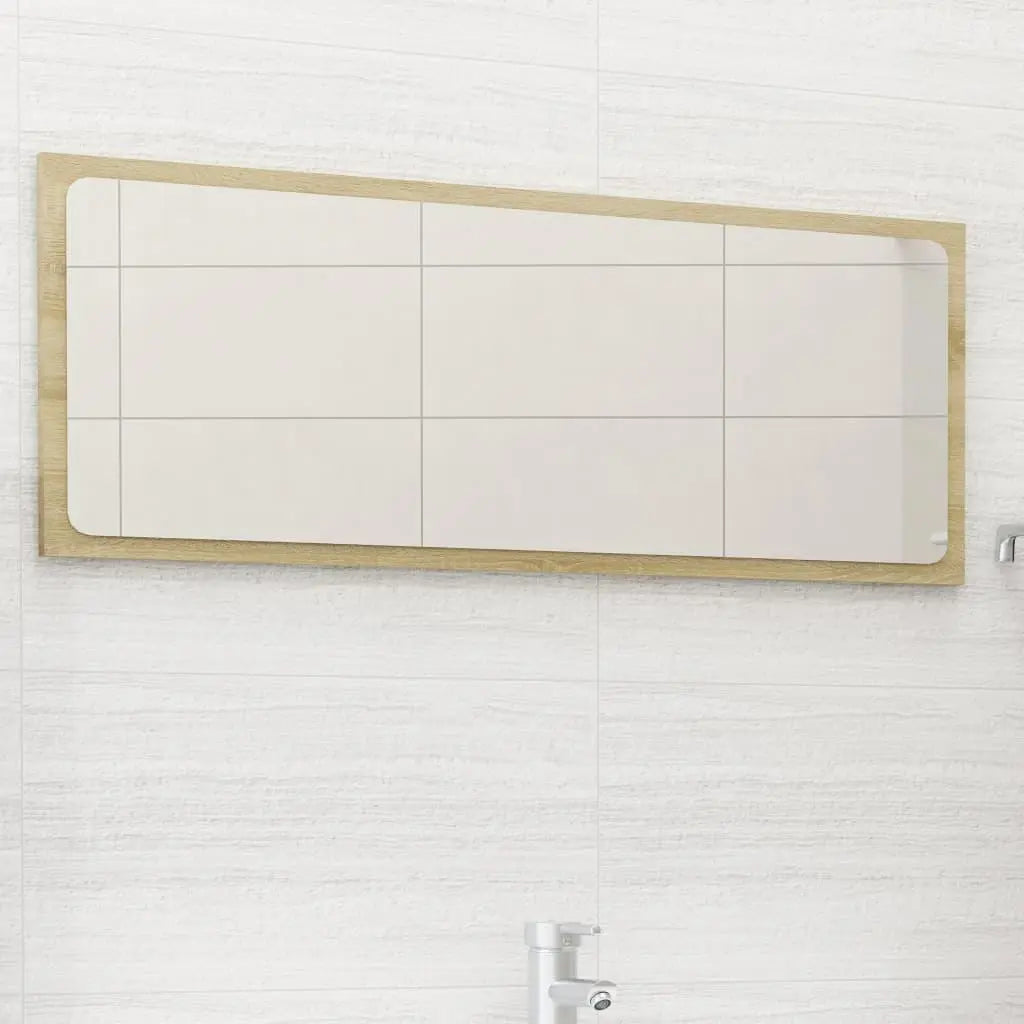 Bathroom Mirror Sonoma Oak 35.4"x0.6"x14.6" Engineered Wood at Set Shop and Smile