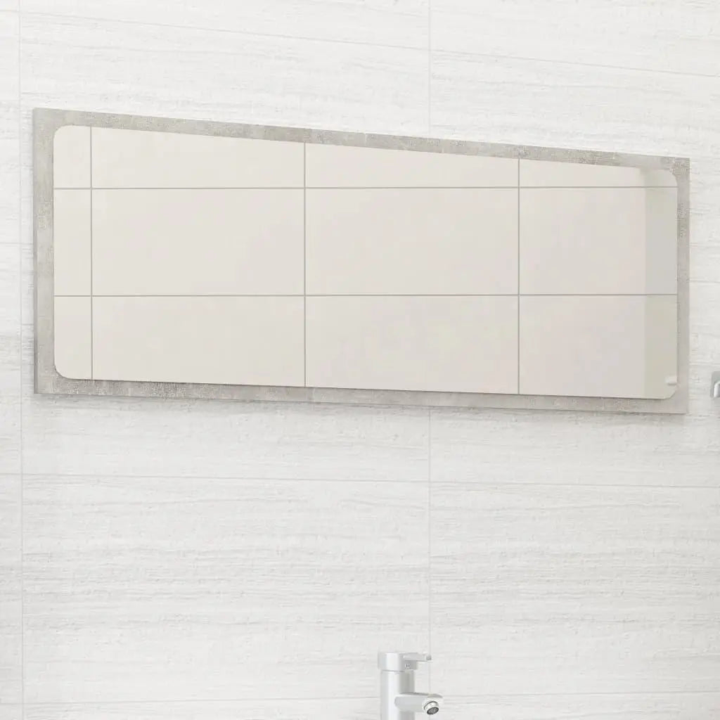 Bathroom Mirror Concrete Gray 35.4"x0.6"x14.6" Engineered Wood at Set Shop and Smile