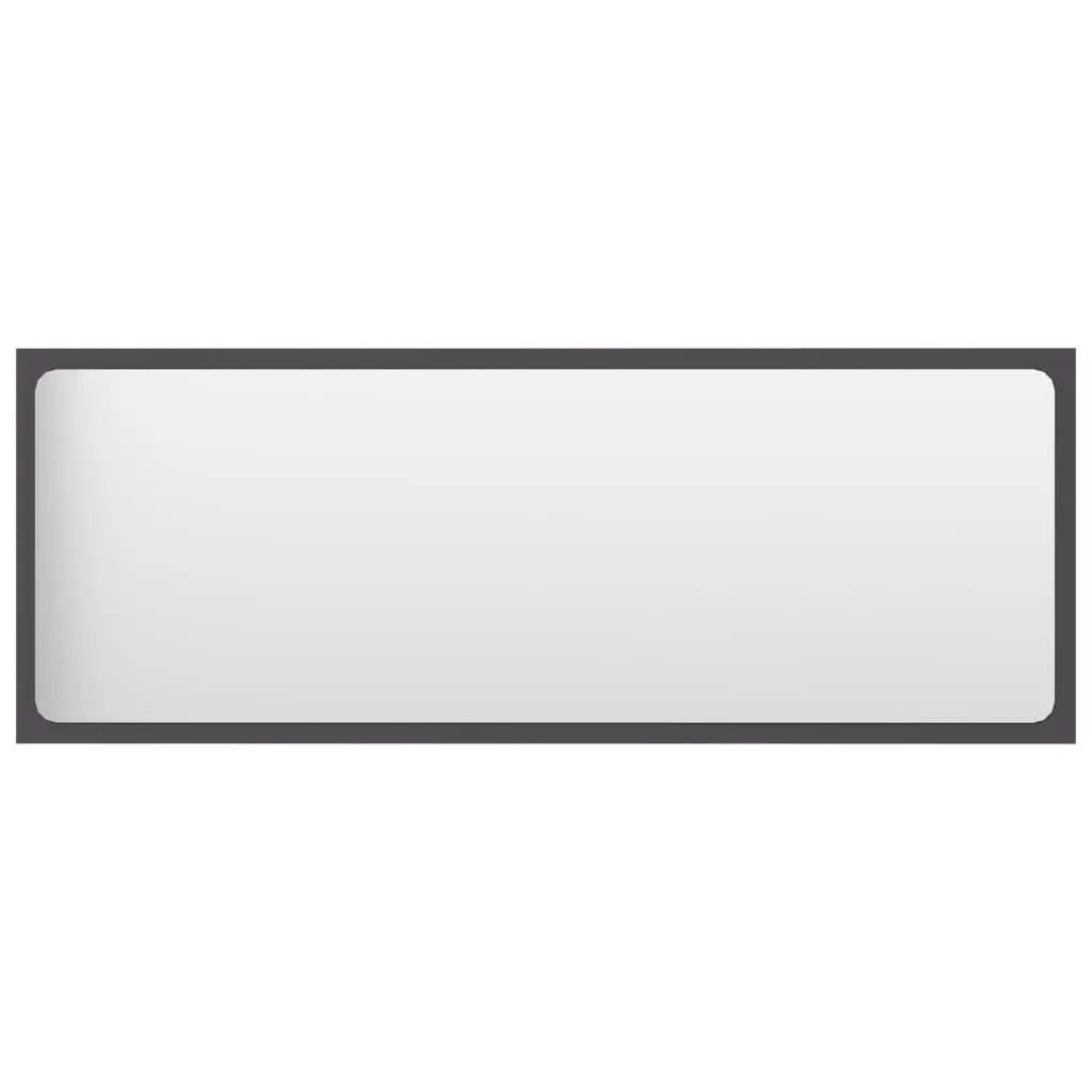 Bathroom Mirror Gray 39.4"x0.6"x14.6" Engineered Wood at Set Shop and Smile