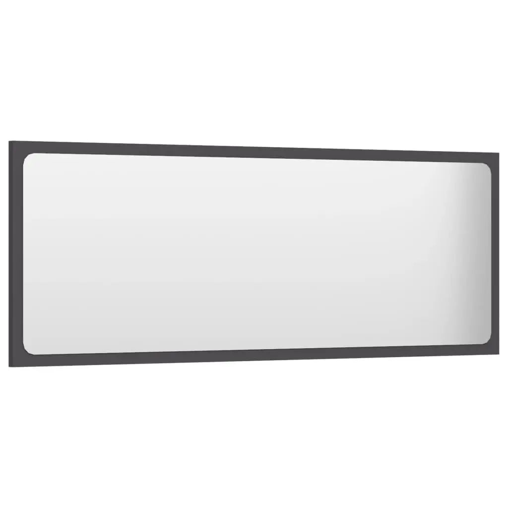 Bathroom Mirror Gray 39.4"x0.6"x14.6" Engineered Wood at Set Shop and Smile