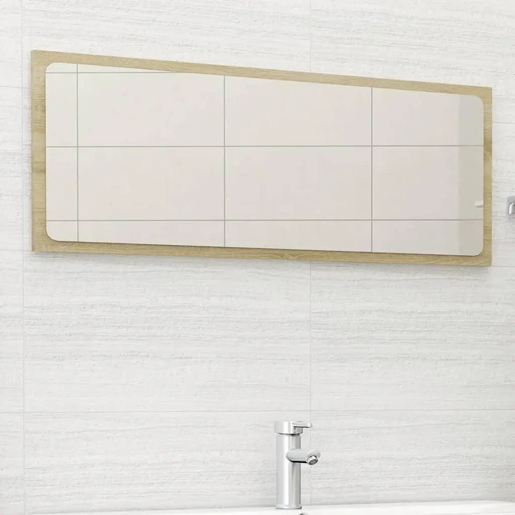 Bathroom Mirror Sonoma Oak 39.4"x0.6"x14.6" Engineered Wood at Set Shop and Smile