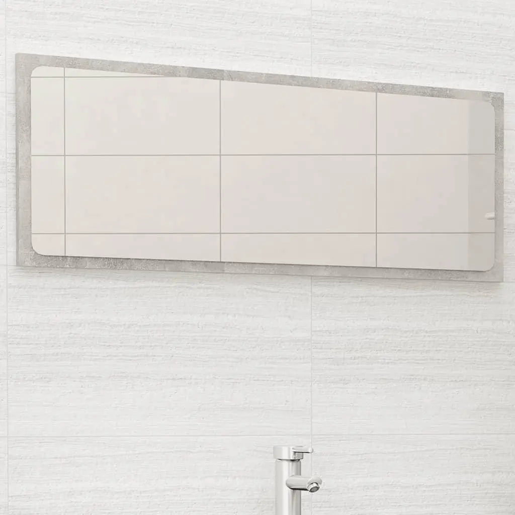Bathroom Mirror Concrete Gray 39.4"x0.6"x14.6" Engineered Wood at Set Shop and Smile