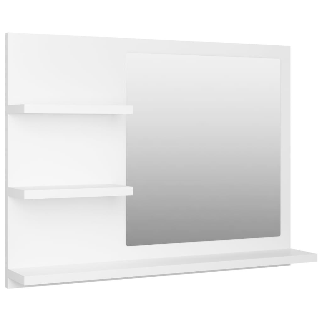 Bathroom Mirror White 23.6"x4.1"x17.7" Engineered Wood at Set Shop and Smile