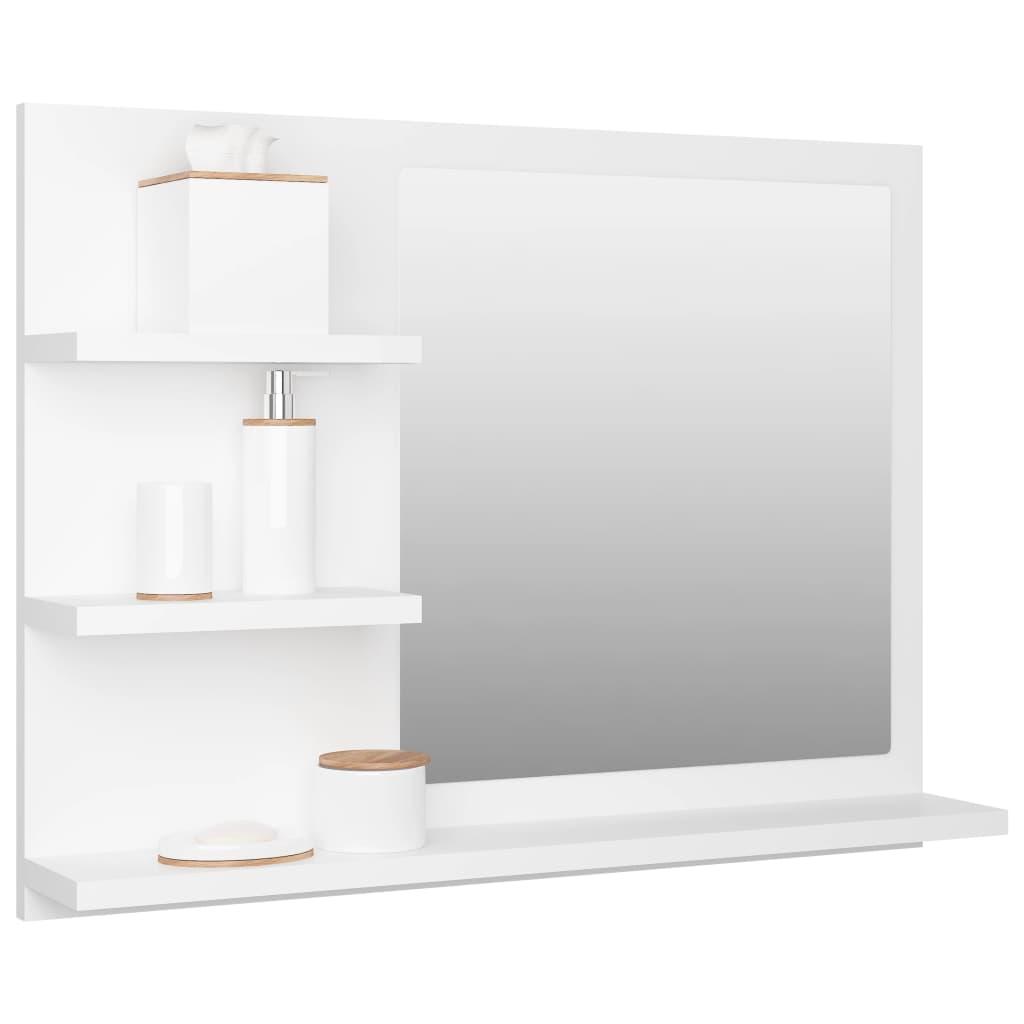 Bathroom Mirror White 23.6"x4.1"x17.7" Engineered Wood at Set Shop and Smile