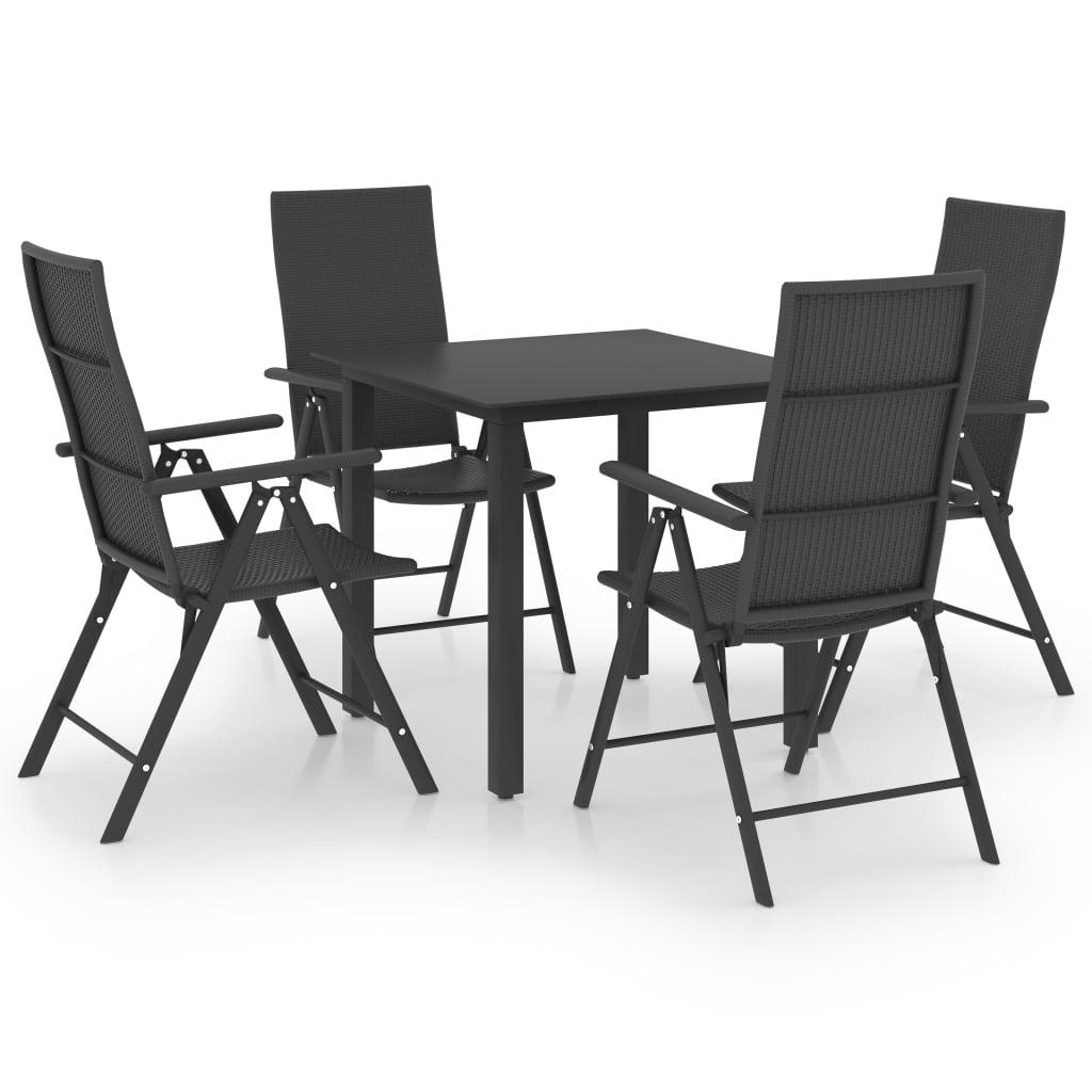 5 Piece Patio Dining Set Black at Set Shop and Smile