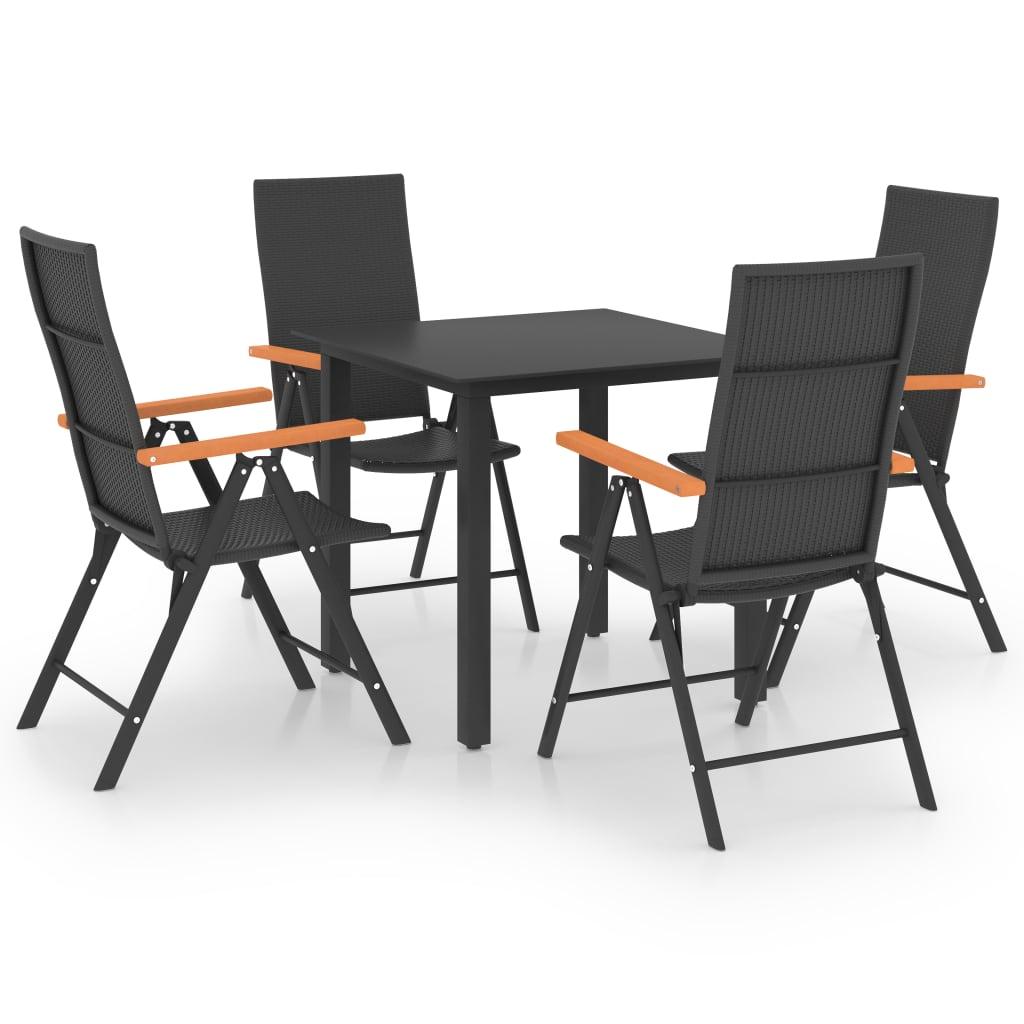 5 Piece Patio Dining Set Black and Brown at Set Shop and Smile