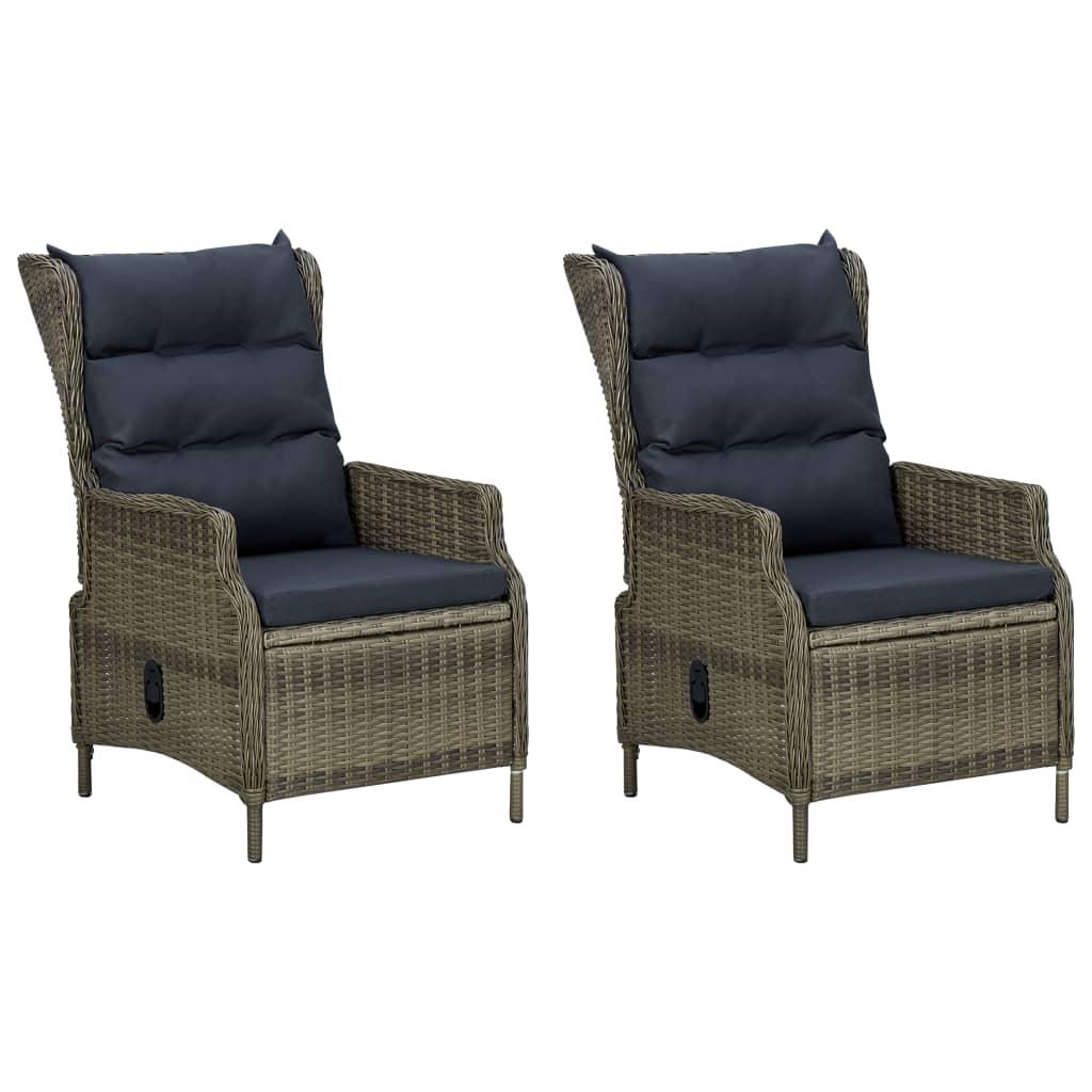3 Piece Patio Lounge Set with Cushions Poly Rattan Brown at Set Shop and Smile