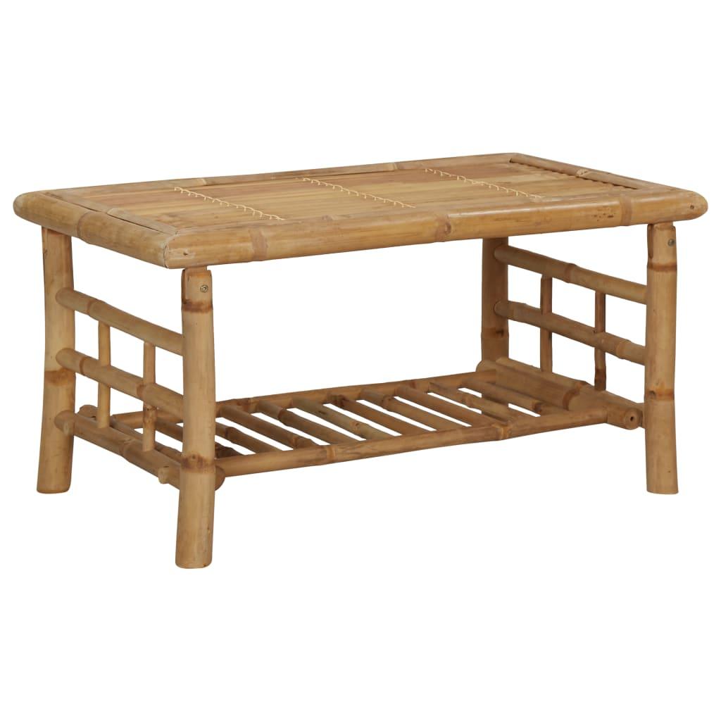 4 Piece Patio Lounge Set with Cushions Bamboo at Set Shop and Smile