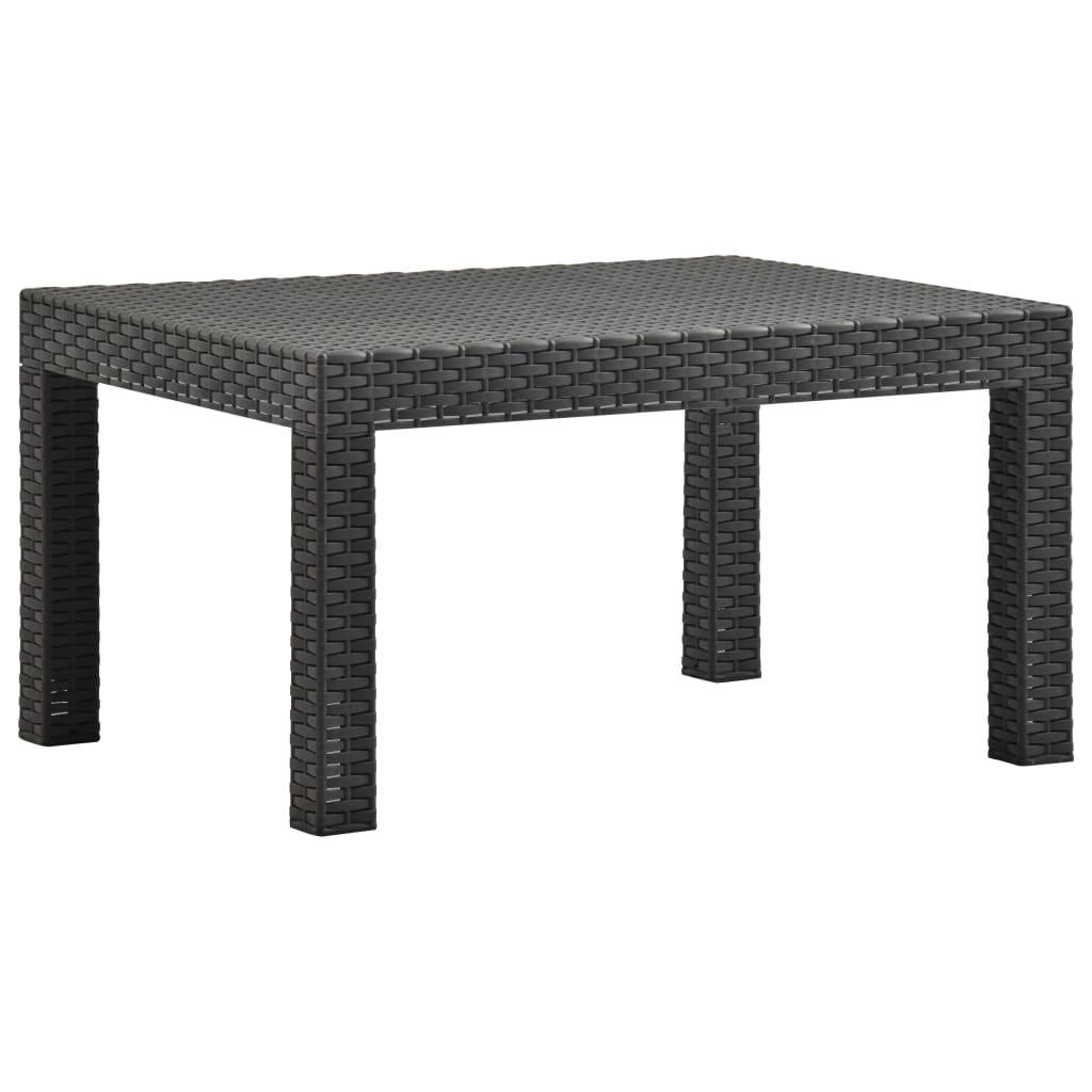 Patio Table Anthracite 22.8"x22.8"x16.1" PP Rattan at Set Shop and Smile