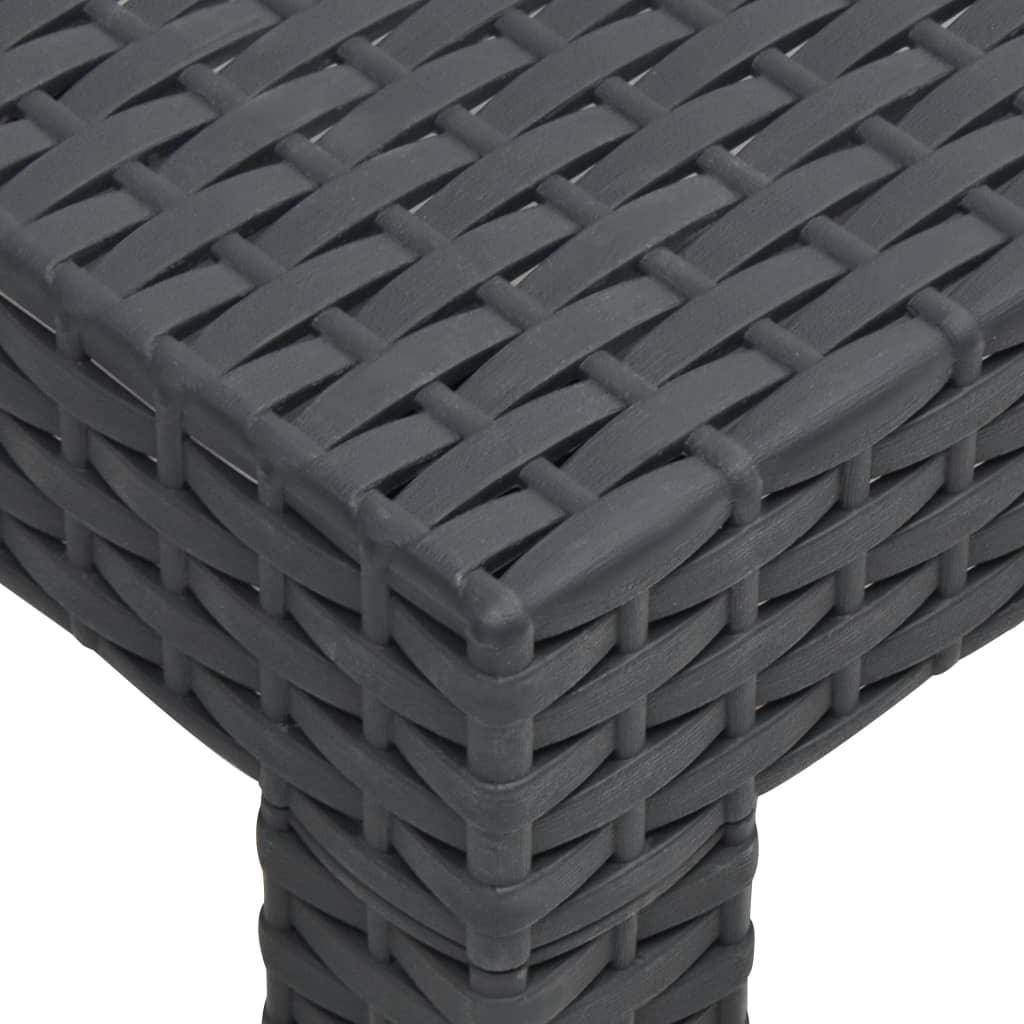 Patio Table Anthracite 22.8"x22.8"x16.1" PP Rattan at Set Shop and Smile